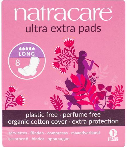 Ultra pads with wings extra long 8 pcs bio