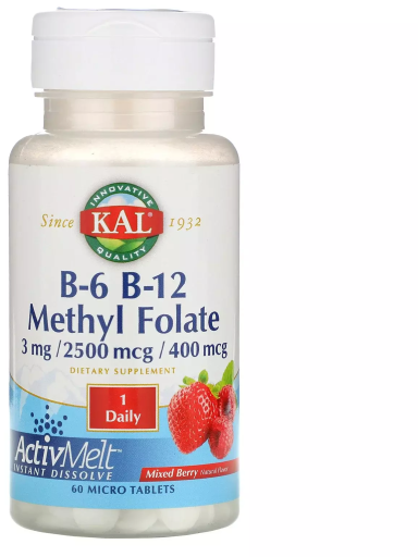 B6 B12 Methyl Folate 60 Sublingual Tablets